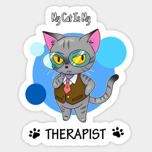 My Cat Is My Therapist Sticker